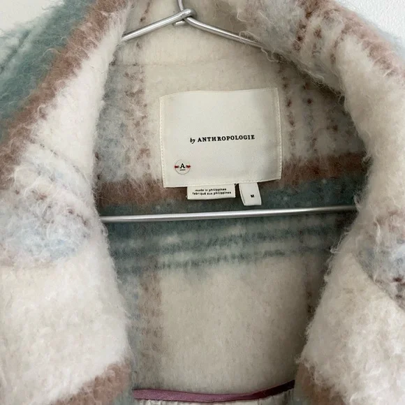 Anthropologie Cream and Blue Plaid Jacket - Picture 3 of 6